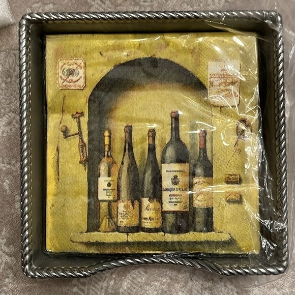 Brand New Lenox Everyday Soirée Wine Beverage Napkin Box Holder Grapes - Picture 3 of 14